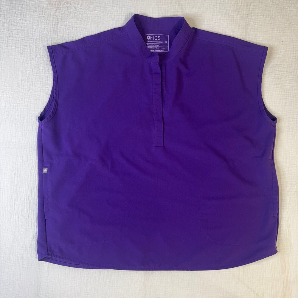 FIGS Rafaela Oversized Scrub Top Digital Grape Purple Women's XL Retired Rare LE - Picture 15 of 15